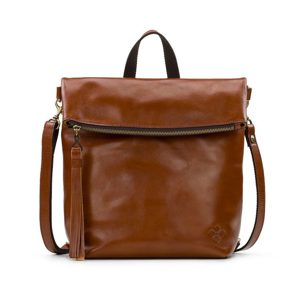 Patricia Nash Luzille Backpack Purse Tassel Leather Convertible Tan